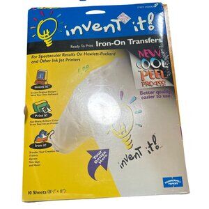 Iron-On Transfer Paper For Inkjet Printers 8.5" x 11" Invent It! 10 Sheets